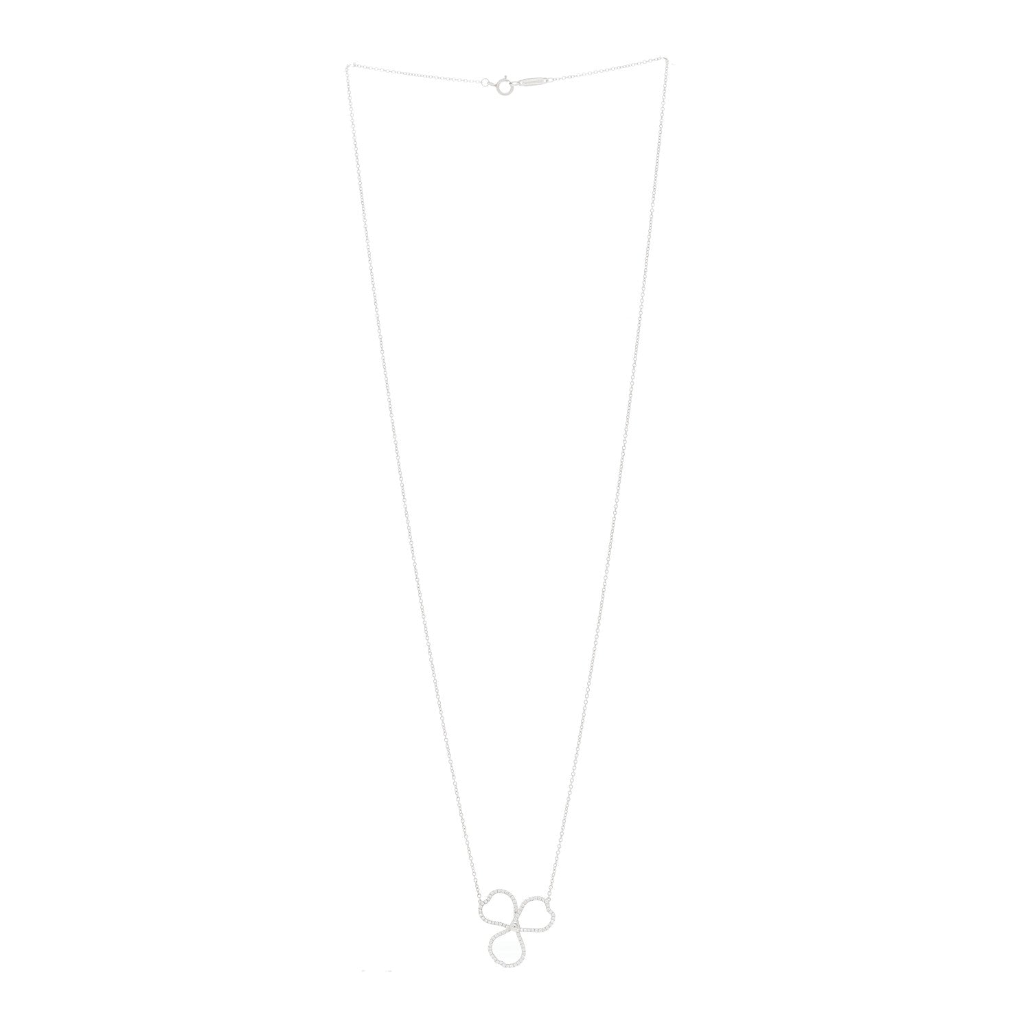 Tiffany Platinum Diamond Large Paper Flowers Pendant Necklace 2 of 5