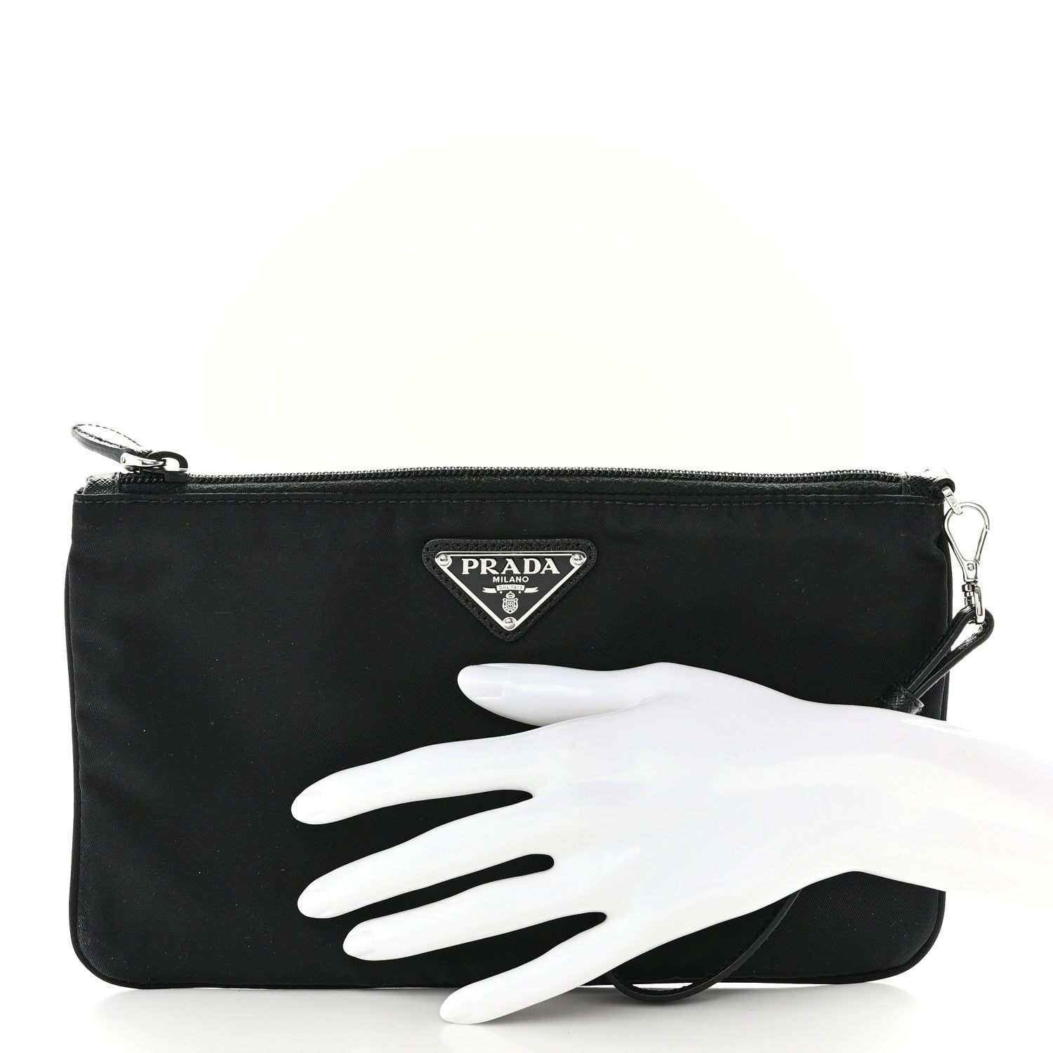 Prada Tessuto Nylon Vela Wristlet Black 2 of 8