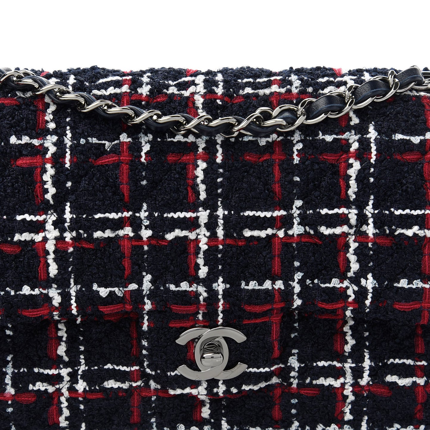 Tweed Quilted Medium Double Flap Multicolor