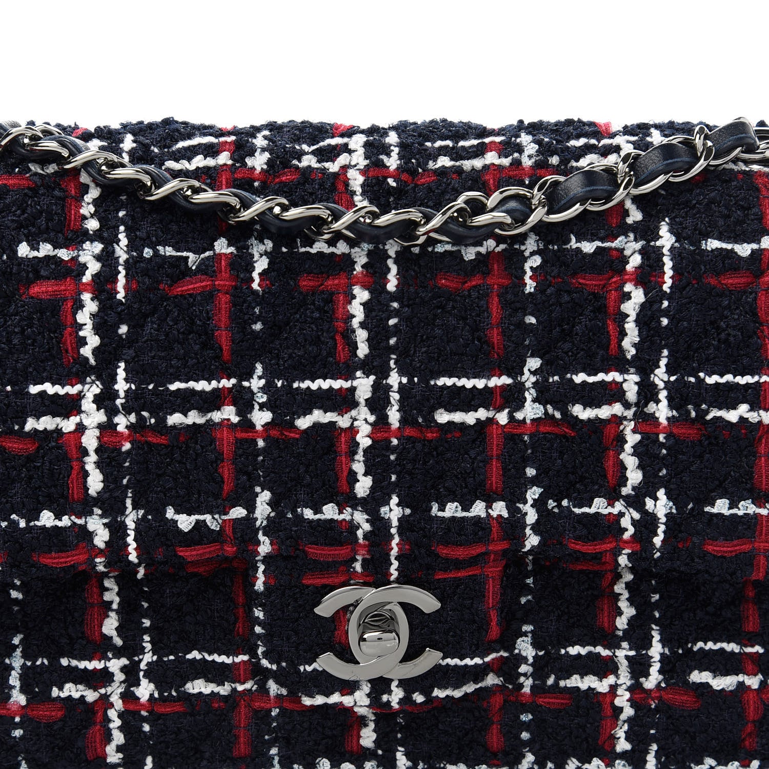 Chanel Tweed Quilted Medium Double Flap Multicolor 10 of 10