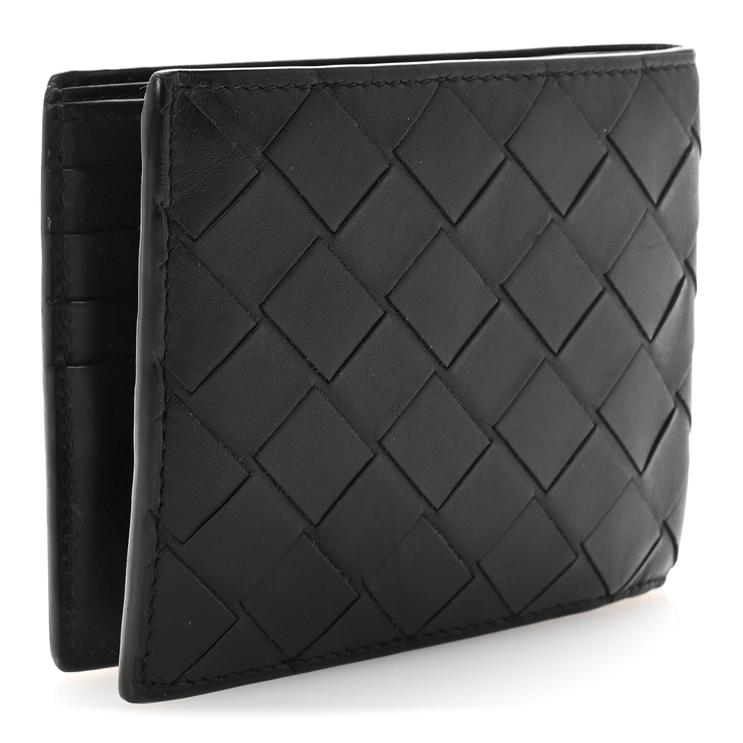 Bottega Veneta Nappa Maxi Intrecciato Bi-Fold Wallet Black 3 of 7