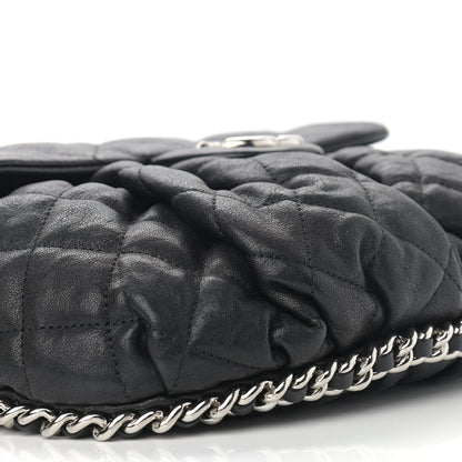 Chanel Washed Lambskin Quilted Medium Chain Around Messenger Black 9 of 13