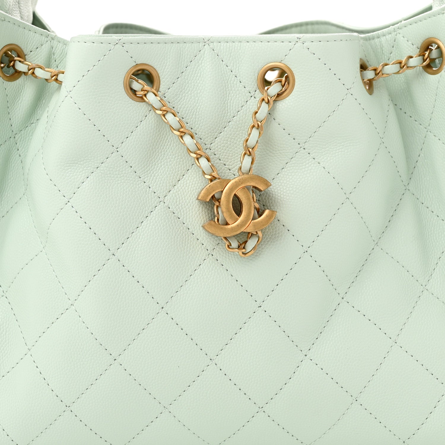Chanel Caviar Quilted Small Chanel 25 Handbag Light Green 8 of 10