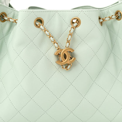 Chanel Caviar Quilted Small Chanel 25 Handbag Light Green 8 of 10