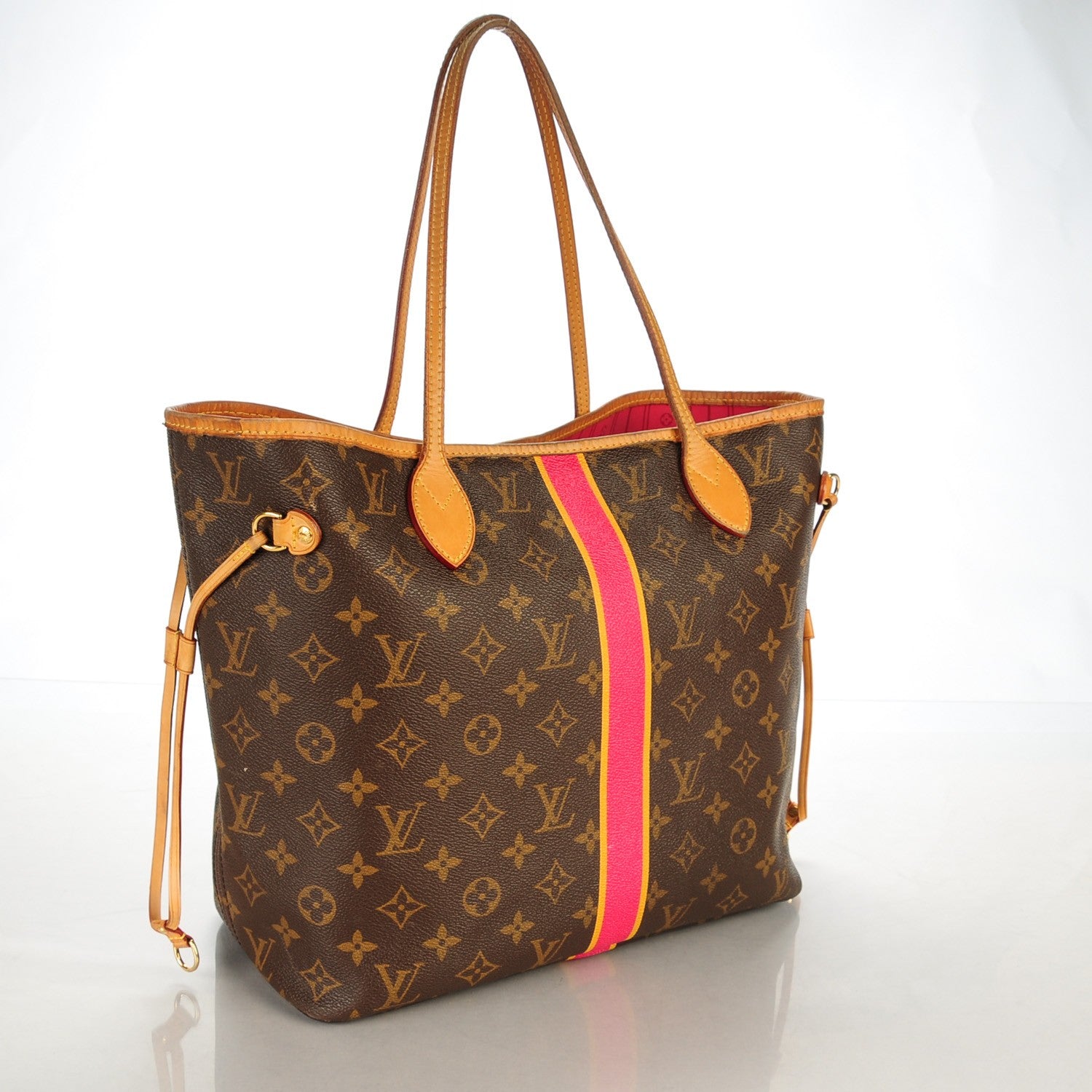 Louis Vuitton Monogram My LV Heritage Neverfull MM Fuchsia Yellow 3 of 8