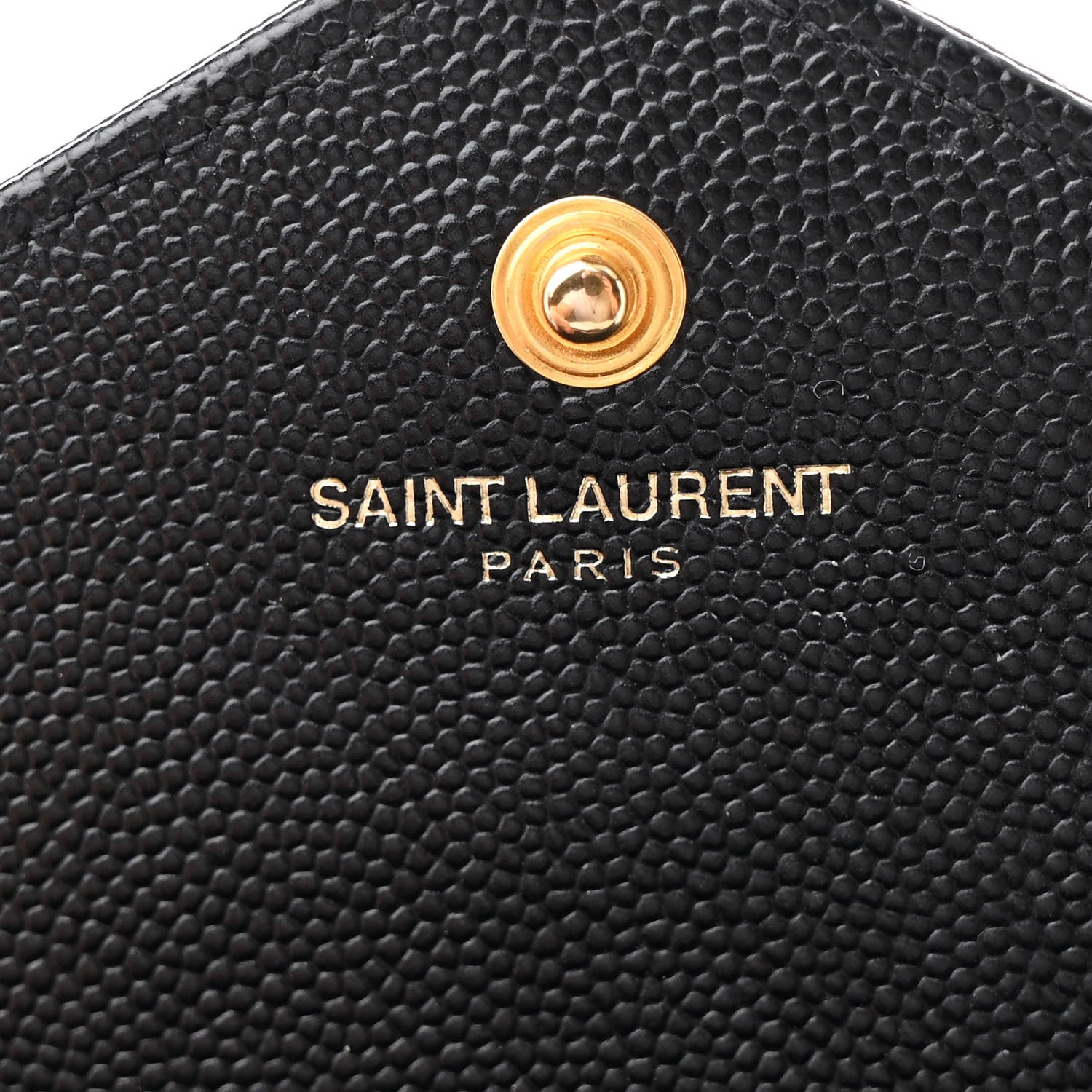 Saint Laurent Grain De Poudre Matelasse Chevron Monogram Chain Wallet Black 7 of 12