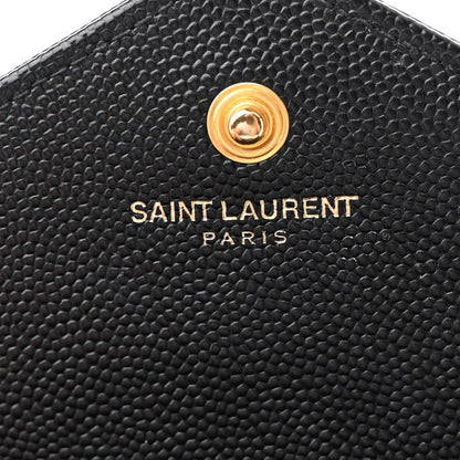 Saint Laurent Grain De Poudre Matelasse Chevron Monogram Chain Wallet Black 7 of 12