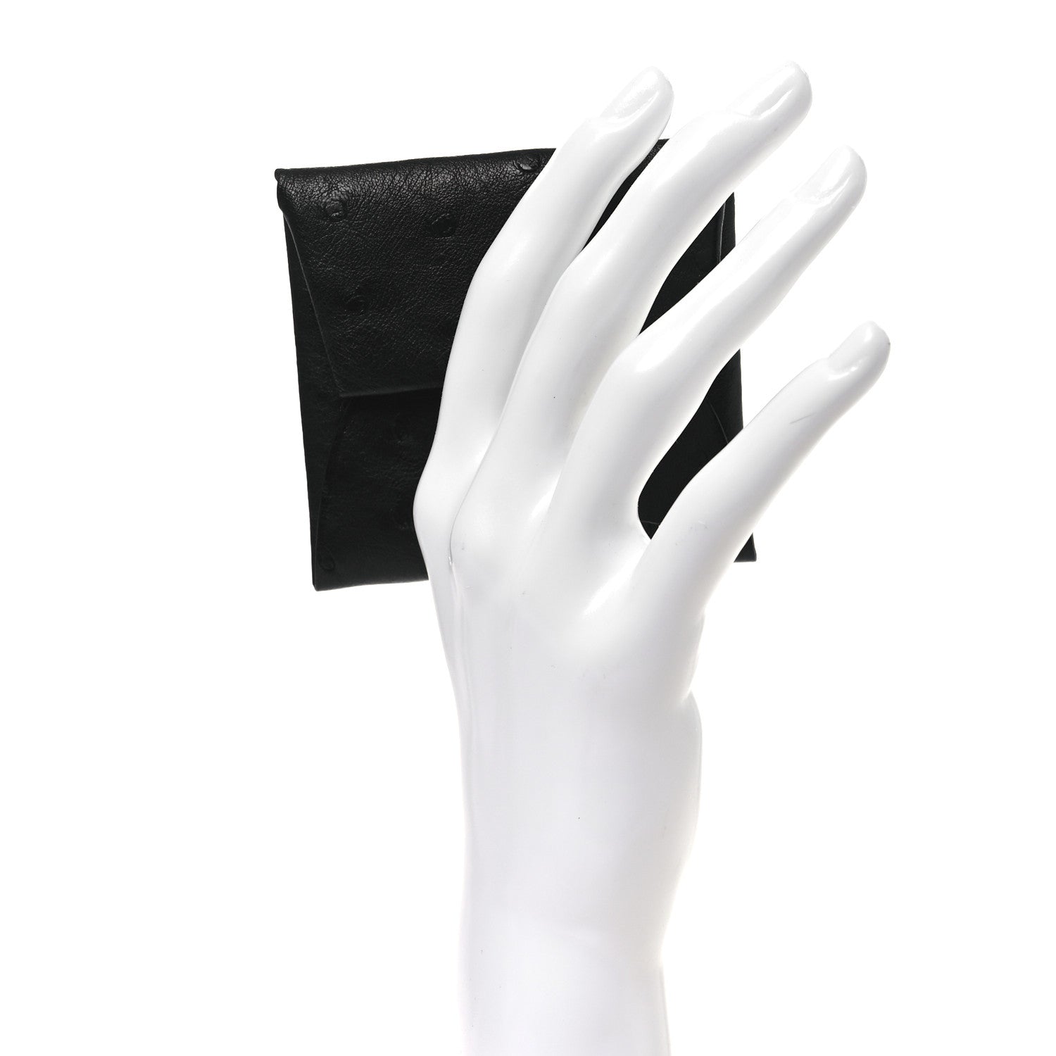 Hermes Ostrich Bastia Coin Purse Black 2 of 8