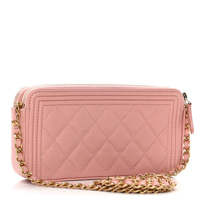 Chanel Caviar Quilted Small Boy Clutch With Chain Pink 3 of 14