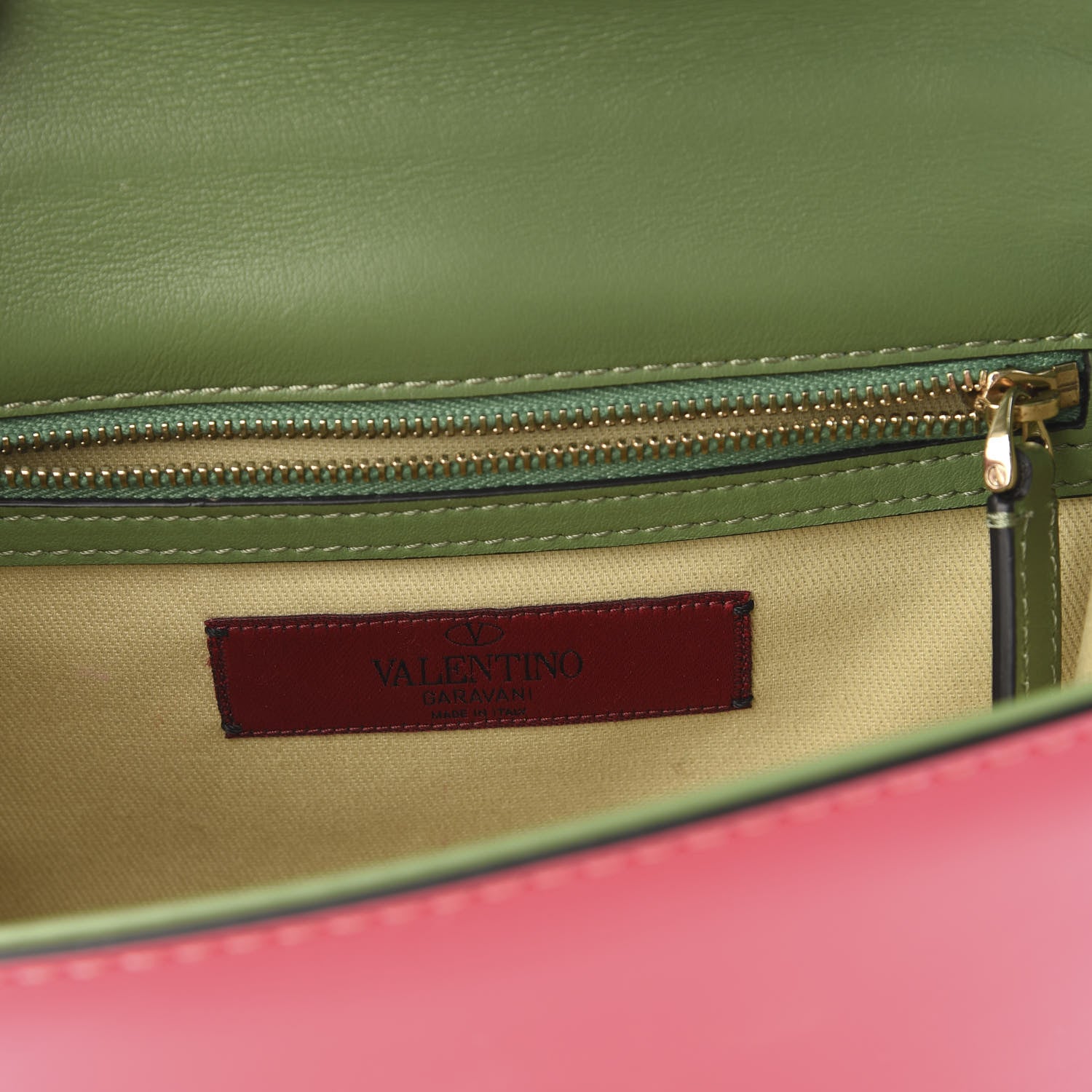 Valentino Garavani Vitello Small Glam Lock Rockstud Flap Green Deep Rose Grey Scarlet 7 of 8