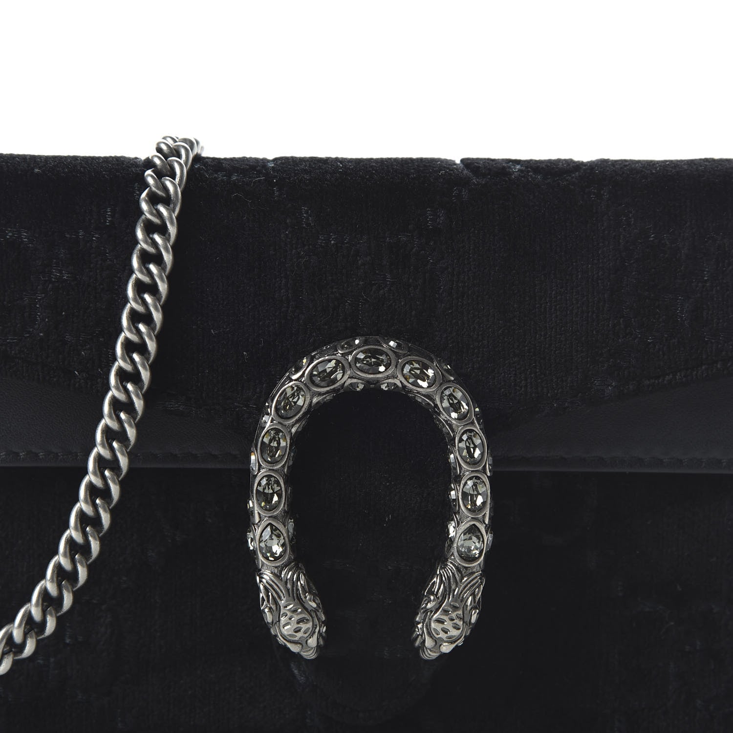Gucci Velvet GG Monogram Super Mini Dionysus Shoulder Bag Black 9 of 10