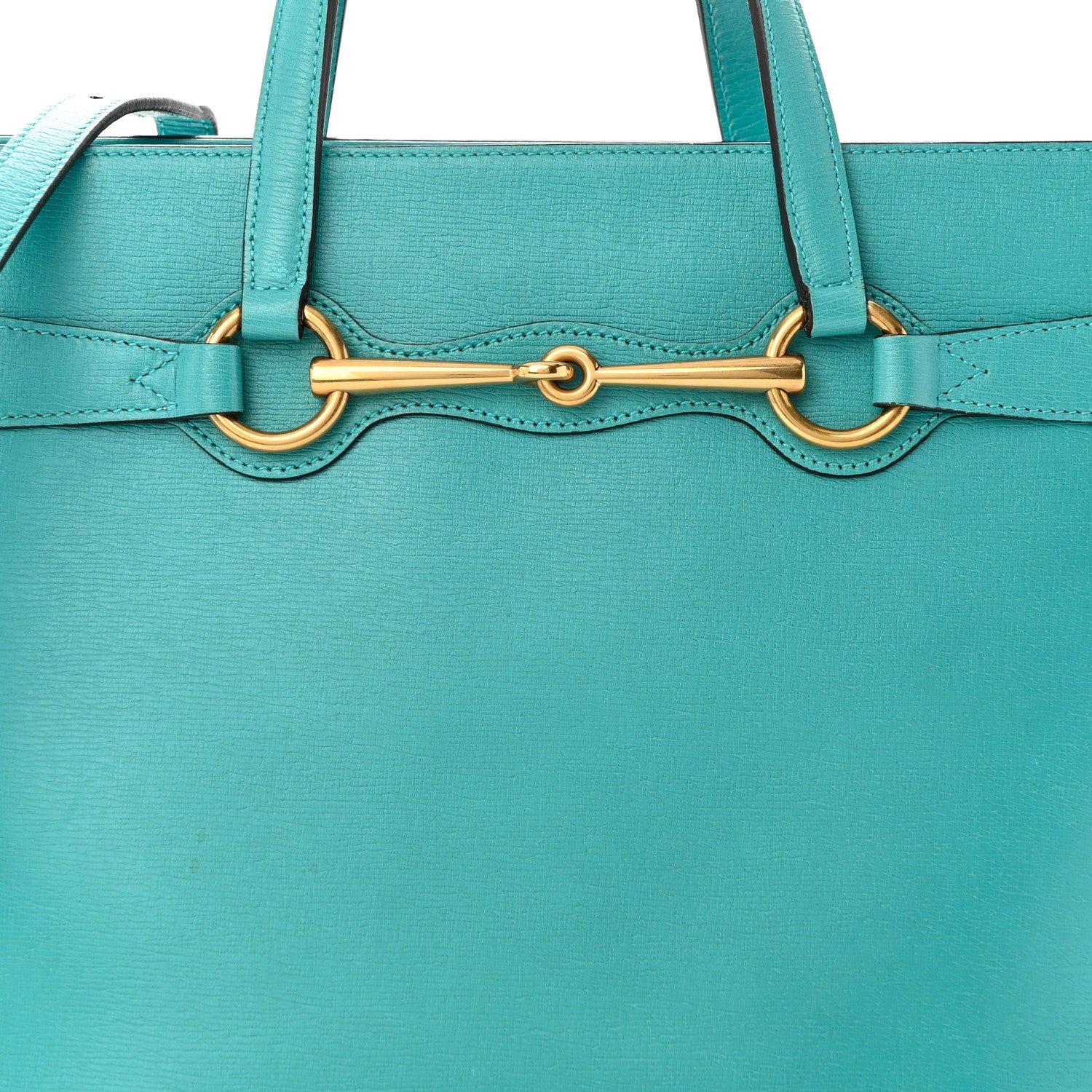 Gucci Textured Calfskin Medium Bright Bit Tote Blue 8 of 19