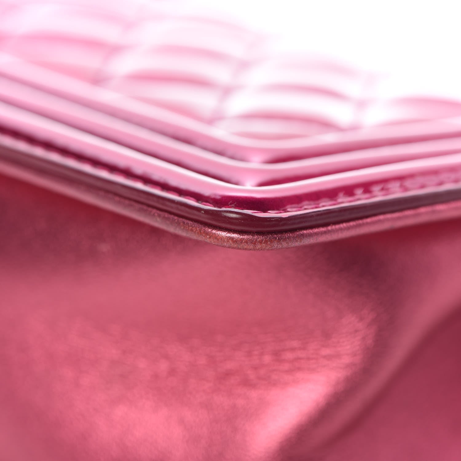 Chanel Metallic Patent Calfskin Quilted Small Boy Flap Pink 12 of 13