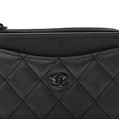 Chanel Pearly Lambskin Quilted Zip Card Holder So Black 8 of 8