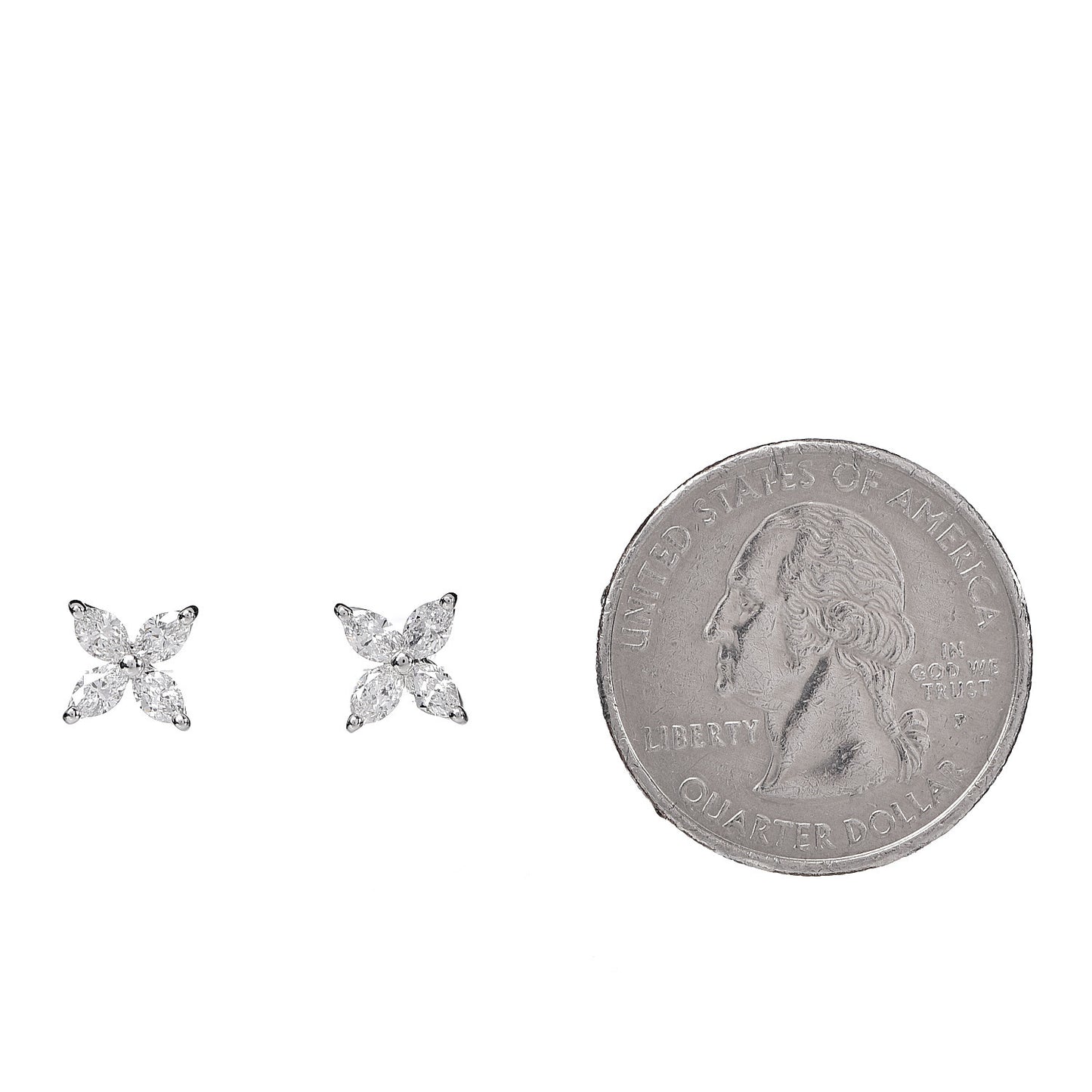 Platinum Diamond .64ct Small Victoria Earrings