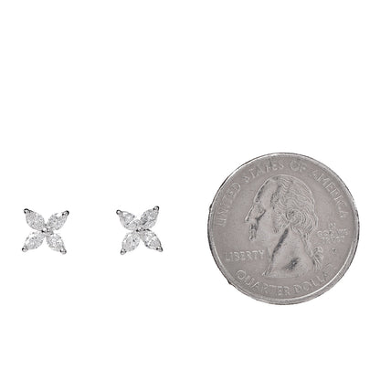 Tiffany Platinum Diamond .64ct Small Victoria Earrings 2 of 5