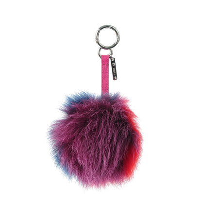 Fendi Fox Fur Pom Pom Bag Charm Shadow Violet 1 of 5