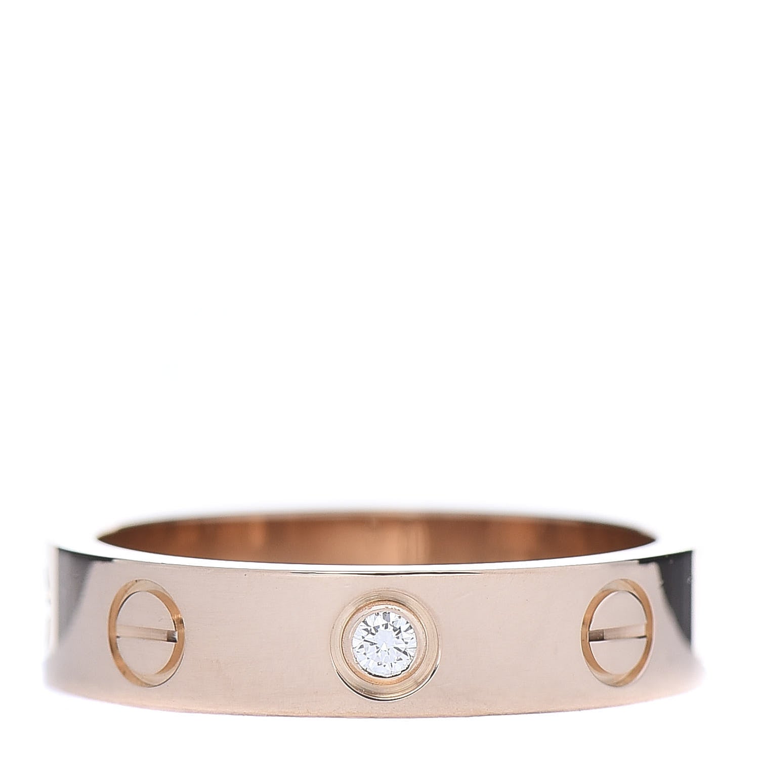 Cartier 18K Pink Gold Diamond 4mm LOVE Wedding Band Ring 48 4.5 1 of 6