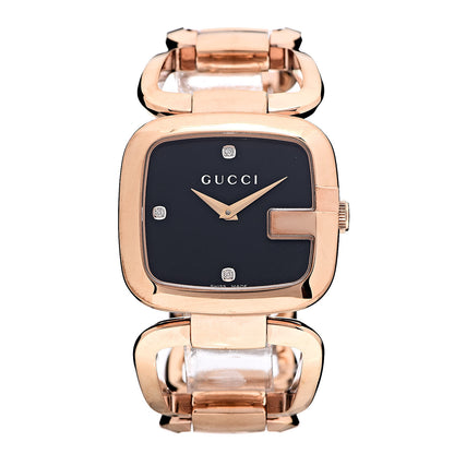 Gucci Stainless Steel Diamond 32mm G-Gucci Square Quartz Watch Black 1 of 6