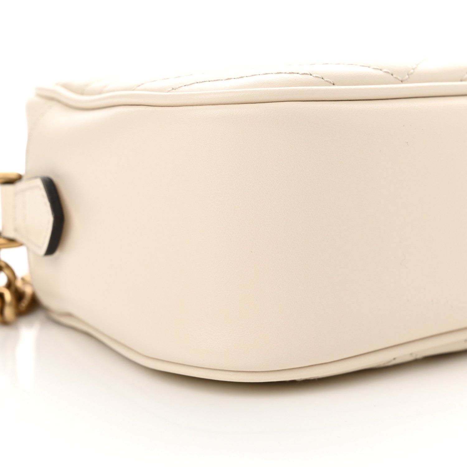 Gucci Calfskin Matelasse Small GG Marmont Chain Shoulder Bag White 9 of 10