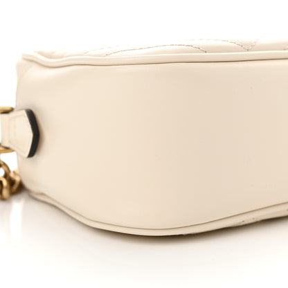 Gucci Calfskin Matelasse Small GG Marmont Chain Shoulder Bag White 9 of 10