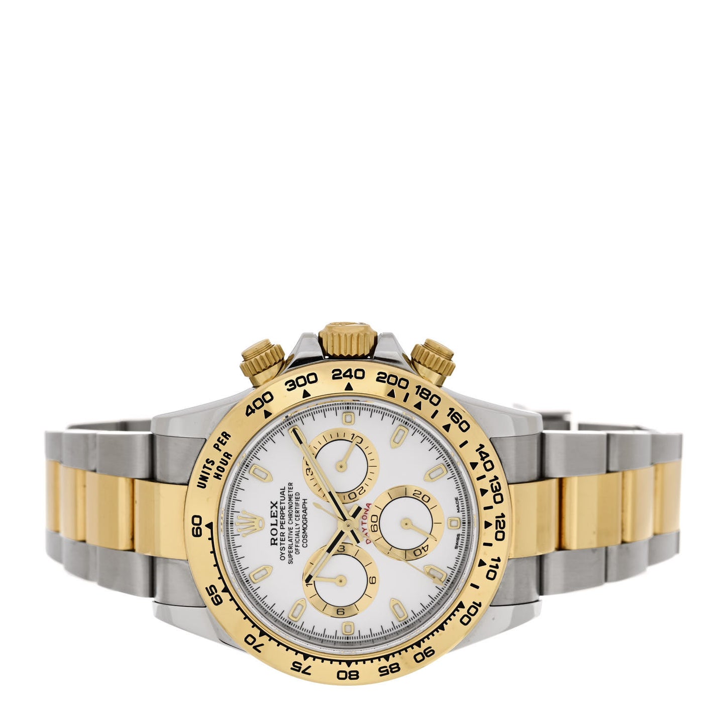 Stainless Steel 18K Yellow Gold 40mm Oyster Perpetual Cosmograph Daytona Watch White 116503