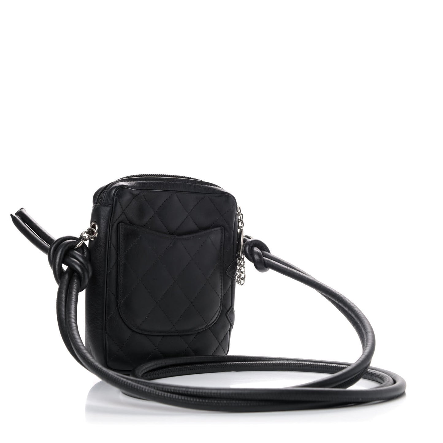 Calfskin Quilted Small Cambon Messenger Black