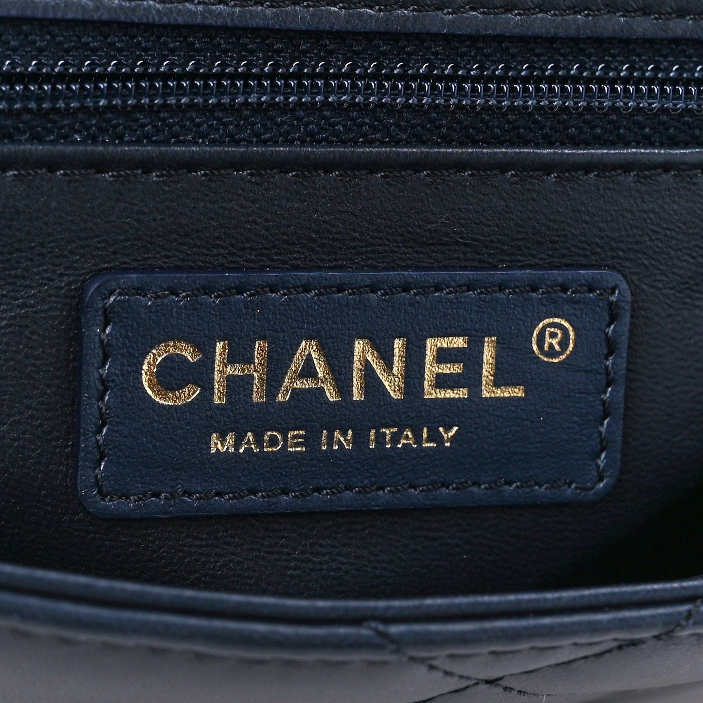 Calfskin Quilted Top Handle Single Flap Navy