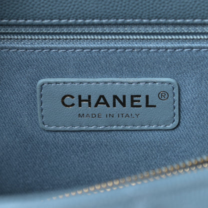 Chanel Caviar Quilted Small Coco Handle Flap Blue 6 of 11