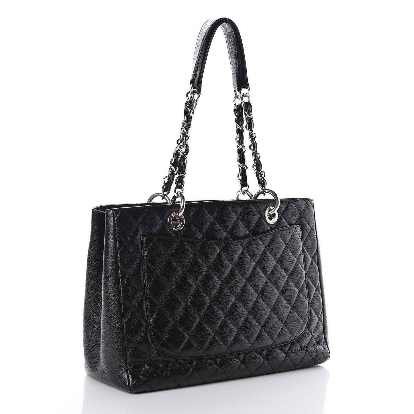 Caviar Quilted Grand Shopping Tote GST Black