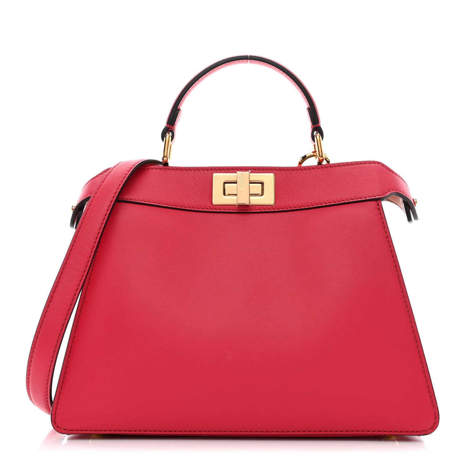Fendi Vitello Seta Shiny Nappa Small Peekaboo I SEE U Satchel Lampone Light Rose 1 of 12