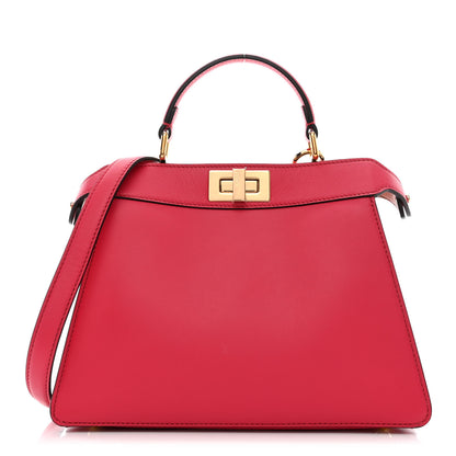 Fendi Vitello Seta Shiny Nappa Small Peekaboo I SEE U Satchel Lampone Light Rose 1 of 12