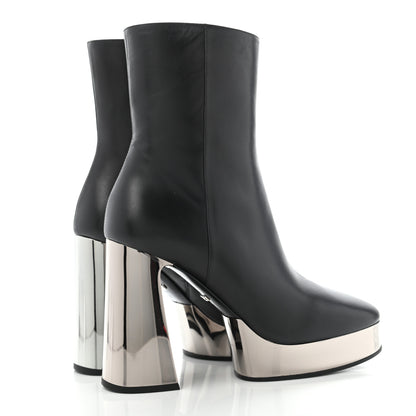 Gucci Malaga Kid Chrome Ankle Boots 39 Black 4 of 12