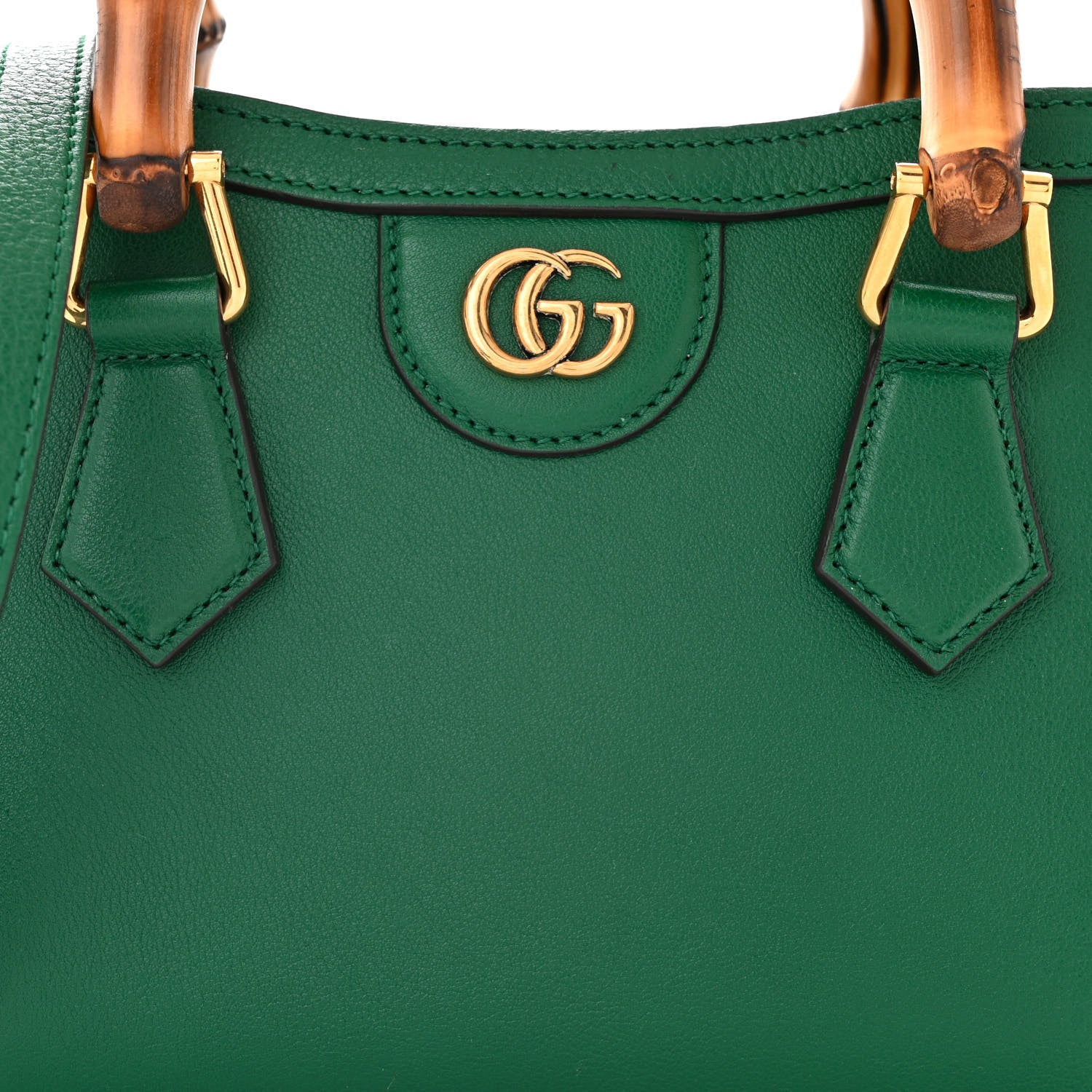 Gucci Wonka Grain Calfskin Mini Diana Tote Bag Green Yellow Fluo 8 of 10