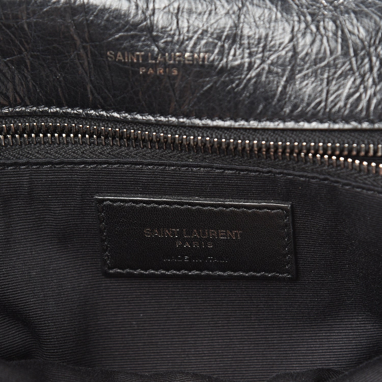Saint Laurent Crinkled Calfskin Matelasse Monogram Large Niki Chain Satchel Black 5 of 10