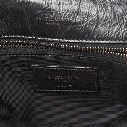 Saint Laurent Crinkled Calfskin Matelasse Monogram Large Niki Chain Satchel Black 5 of 10