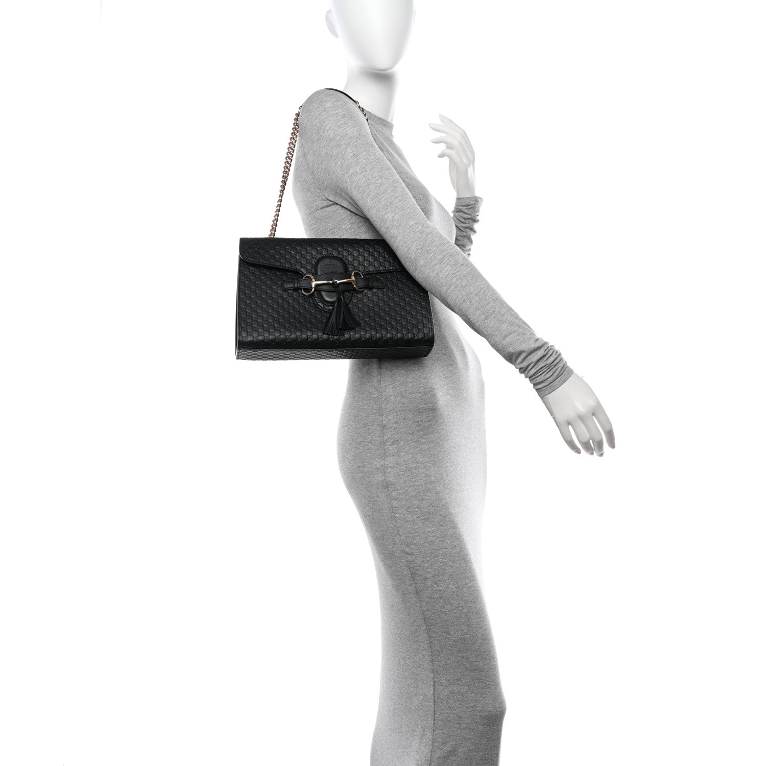 Gucci Microguccissima Medium Emily Chain Shoulder Bag Black 2 of 11