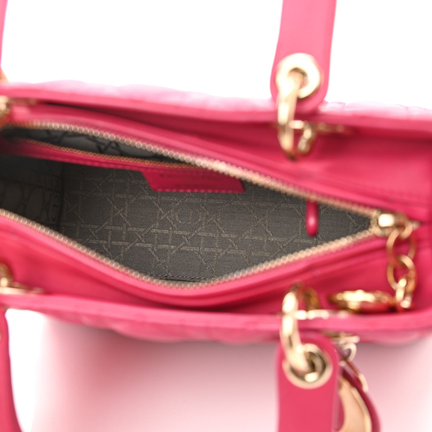 Lambskin Cannage Medium Lady Dior Pink