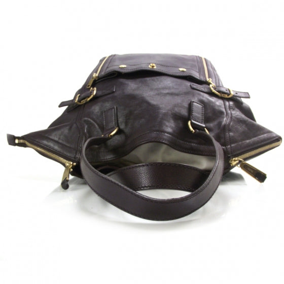 Leather Downtown Tote Violet