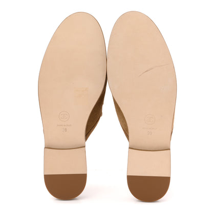 Chanel Suede Calfskin CC Mules 39 Dark Beige 6 of 10