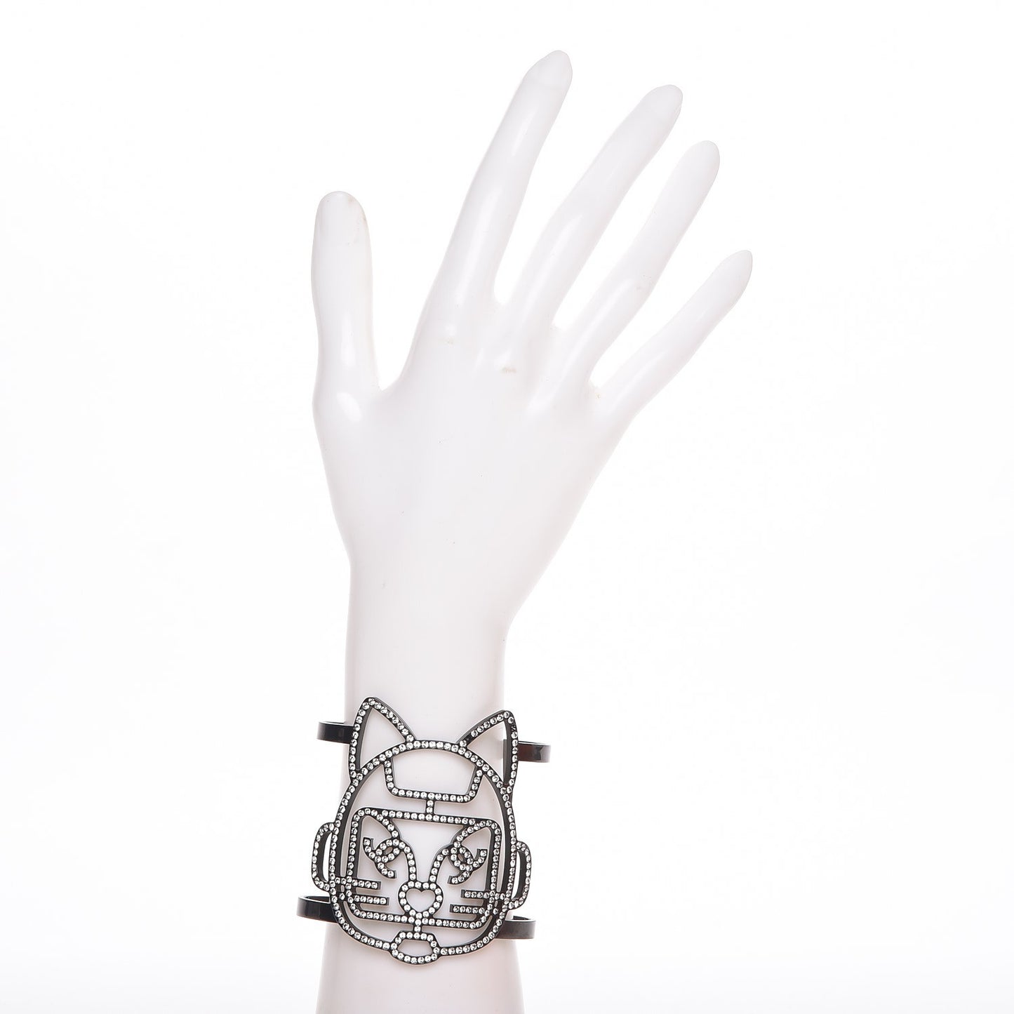 Strass Crystal CC Emoji Robot Cat Cuff