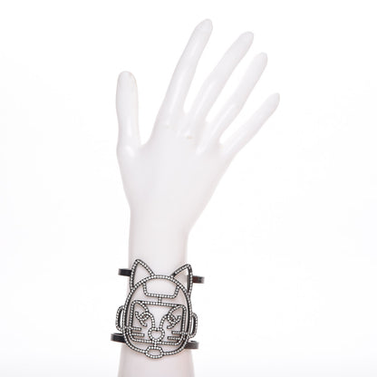 Chanel Strass Crystal CC Emoji Robot Cat Cuff 2 of 5