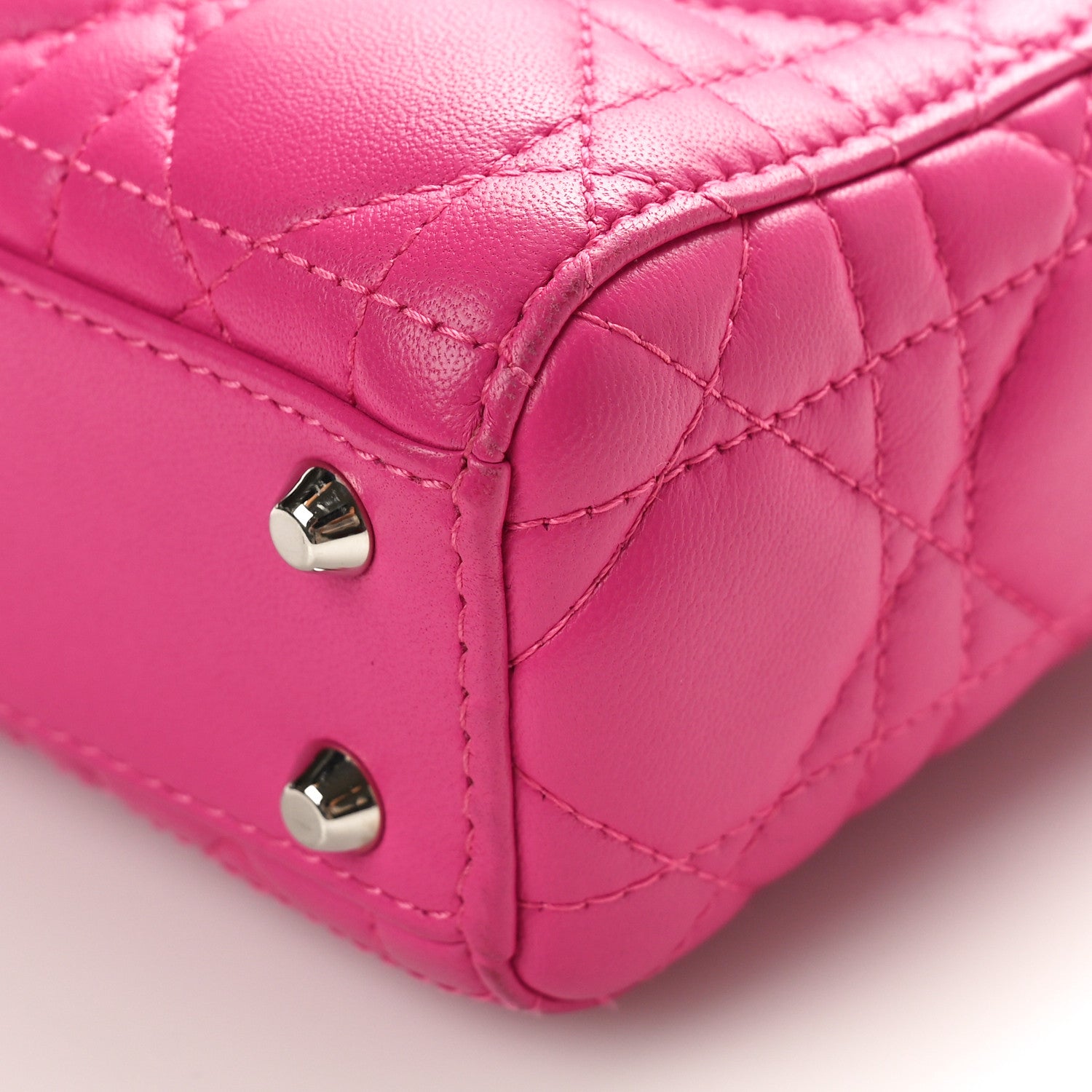 Christian Dior Lambskin Cannage Micro Lady Dior Pink 8 of 10