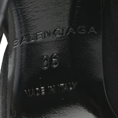 Balenciaga Jersey Crepe Political Campaign Logo Knife 115 Pointed Pumps 36 Black White Rouge 6 of 9