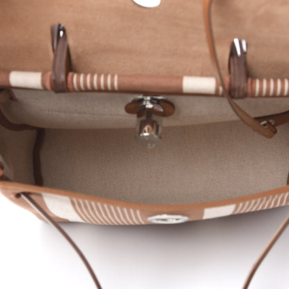 Hermes Vache Hunter Toile H Vibration Herbag Zip Retourne 31 PM Fauve Ecru Beige 5 of 12