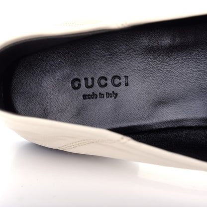 Gucci Lambskin Womens Brixton Horsebit Loafers 40 Mystic White 8 of 11