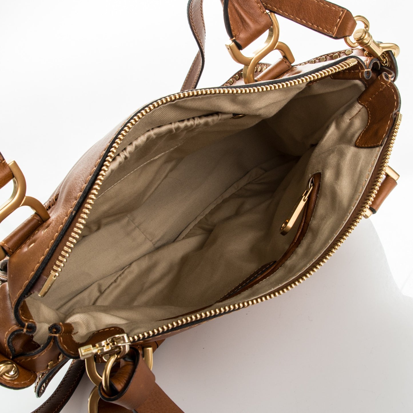 Calfskin Braided Medium Marcie Satchel Caramel