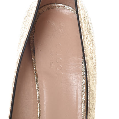 Gucci Galassia GG Marmont Fringe 50mm Loafer Pumps 38.5 Platino 8 of 15