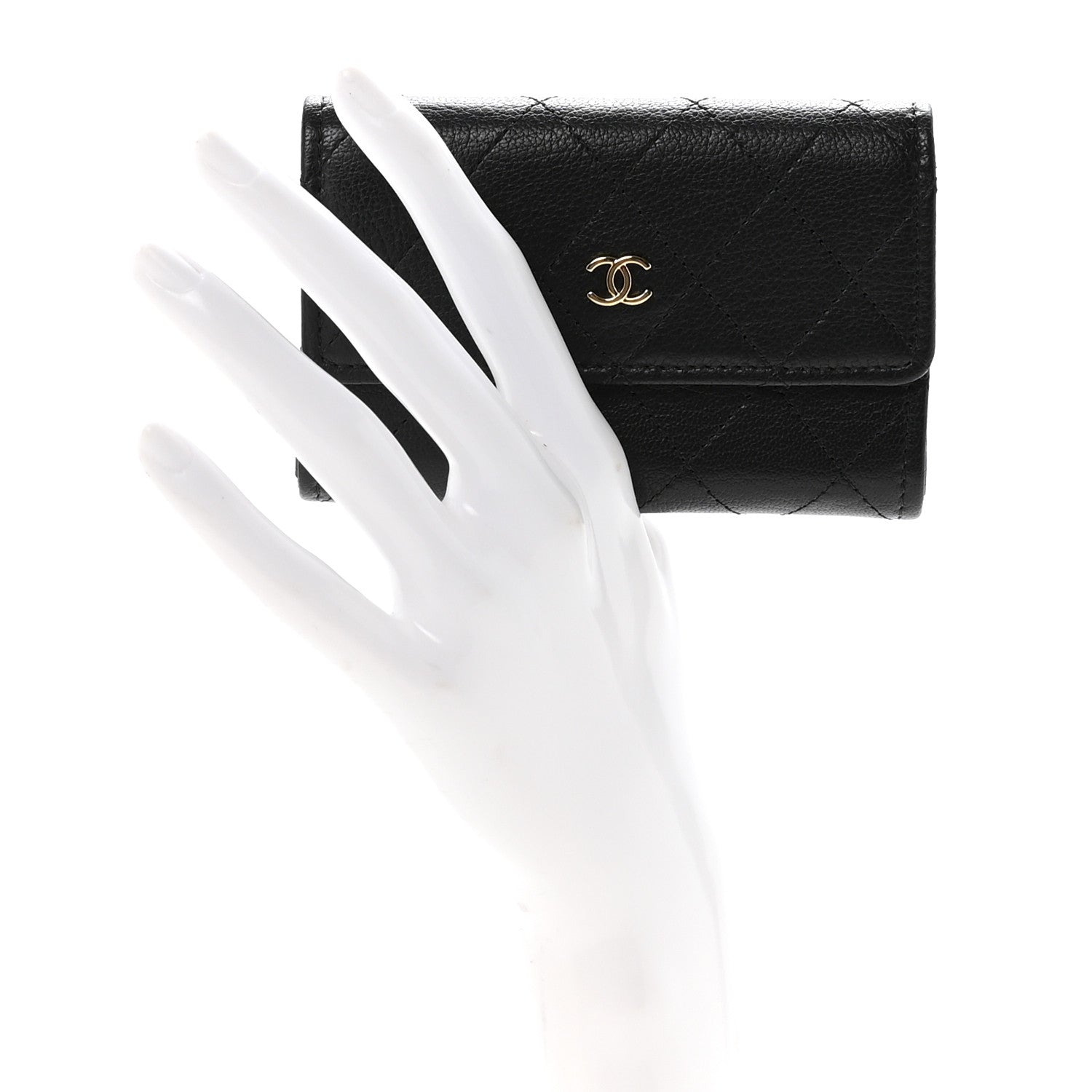 Chanel Goatskin Quilted Flap Card Holder Black 2 of 8