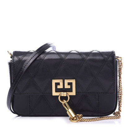 Givenchy Goatskin Quilted GV3 Mini Pocket Convertible Bag Black 1 of 9